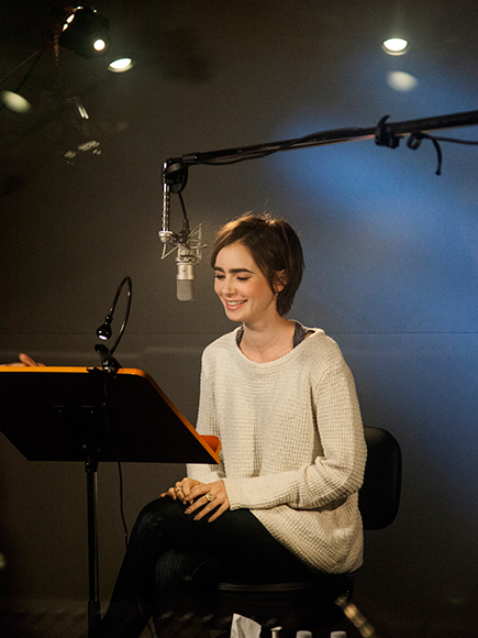 Collins in the LA studio narrating Peter Pan