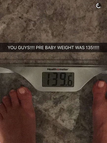 Kim Kardashian Shares Her Weight on Snapchat: She's Just 4 Lbs. from Her Pre-Baby Body After Dropping Nearly 70 Lbs.| Diet & Fitness, Breastfeeding, Diets, Fitness, Nutrition, Bodywatch, Celebrity Weight Loss, North West, Kim Kardashian, Saint West