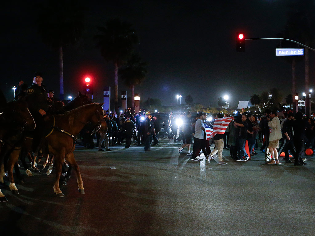 Approximately 20 Arrested, Police Car Window Smashed at Anti-Trump Protest in Southern California| Crime & Courts, True Crime, Donald Trump
