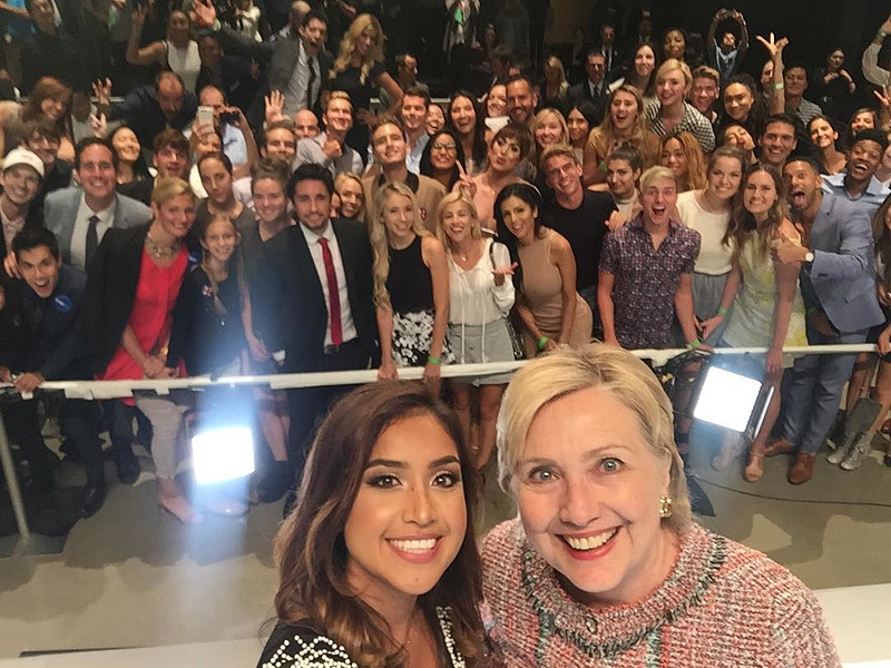 Hillary Clinton Takes Giant Selfie