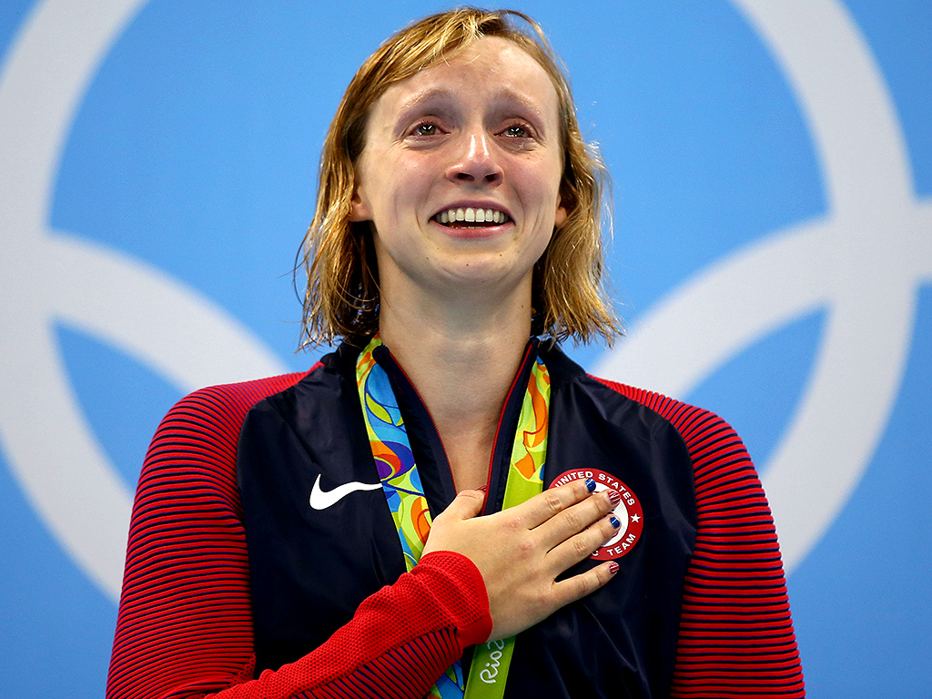Katie Ledecky on Crying on the Medal Stand After Gold Win