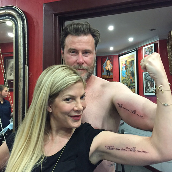 tori spelling matching tattoos with husband