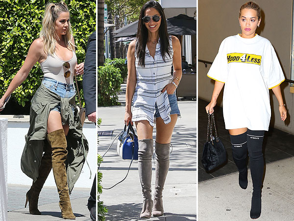 Celebs wearing over-the-knee boots in summer