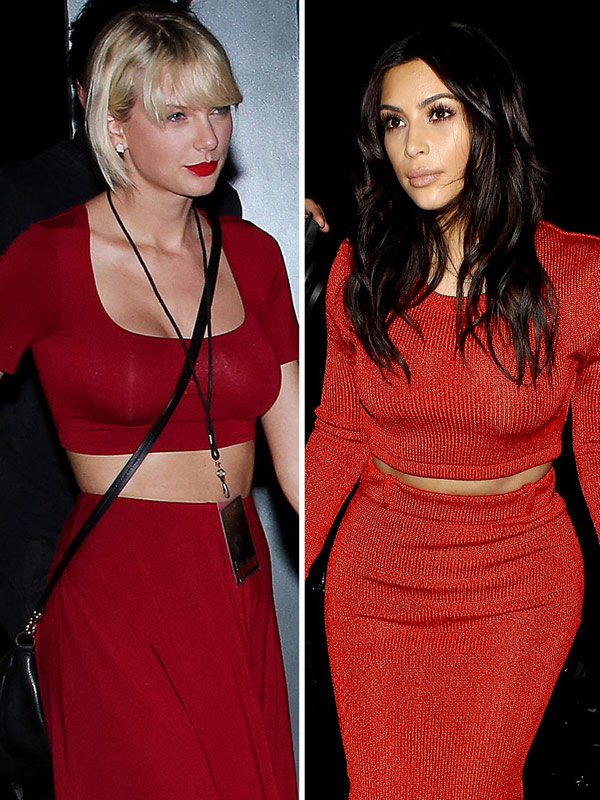 Kim Kardashian and Taylor Swift twinning style