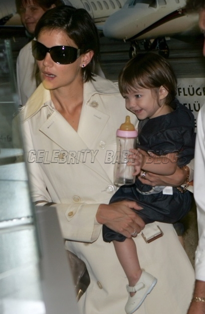 Suri Cruise 15 months on Wednesday were spotted at the airport in
