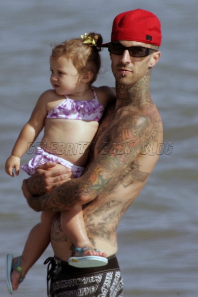 tattoos with kids names including one of Travis' tattoo of his children's 