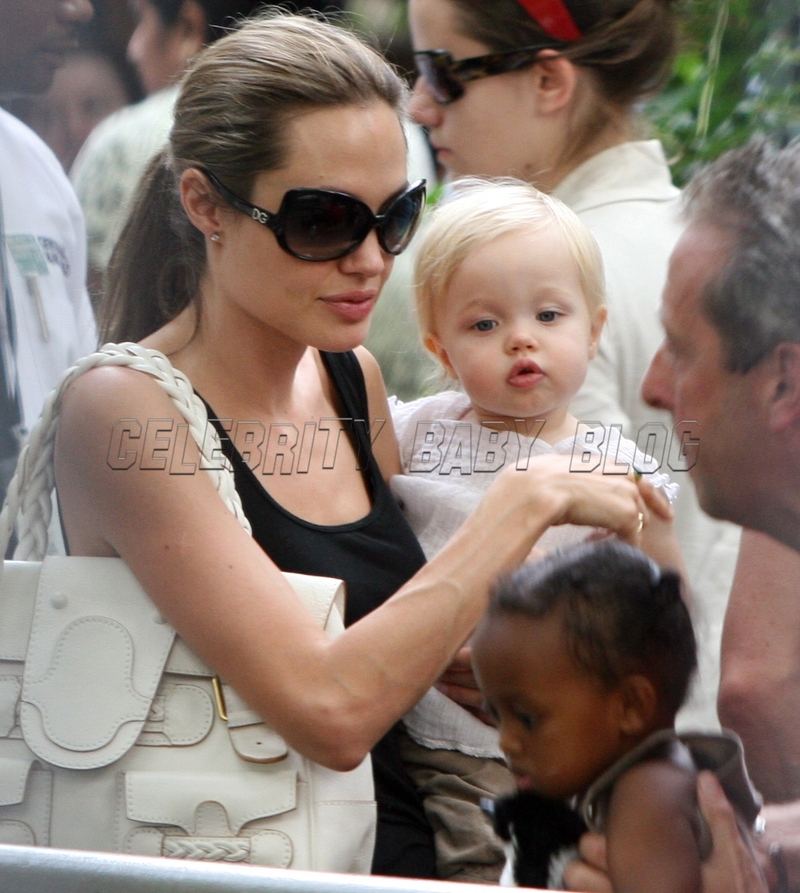 Angelina Jolie and kids at Central Park Zoo