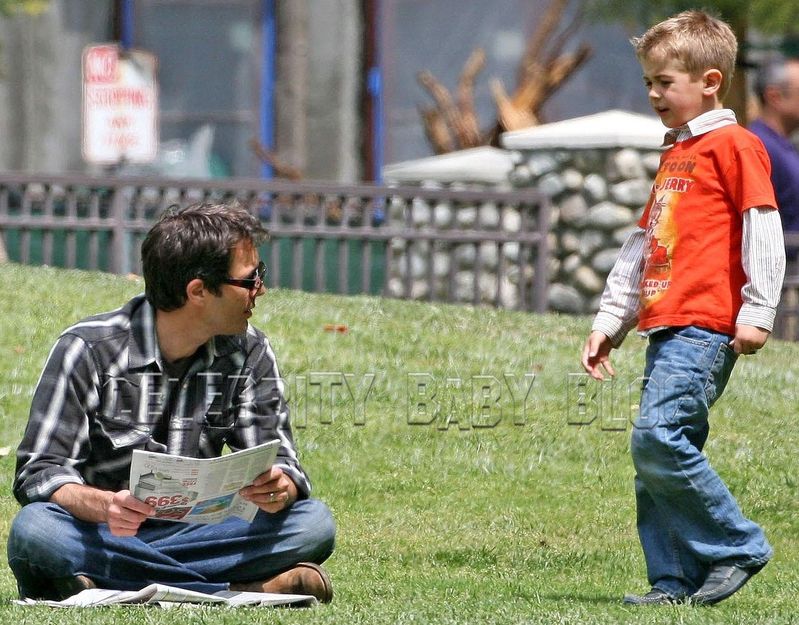 Actor Eric McCormack 44 and his son Finnigan Holden 5 spend Saturday