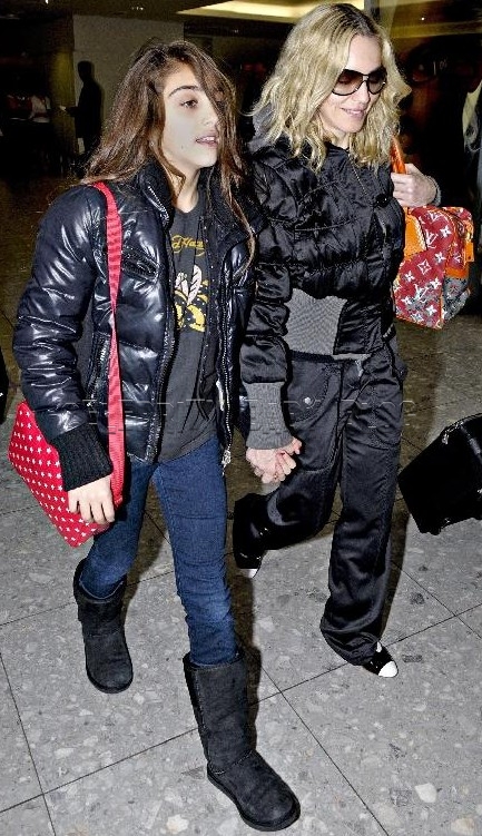 Madonna 49 and daughter Lourdes Maria Ciccone 11 arrived at Heathrow 