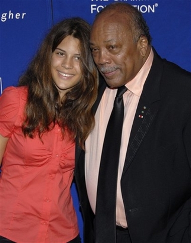 Quincy Jones and daughter Kenya at A Starry Night Gala.
