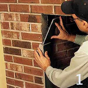 cover brick ends of firebox with slate tile