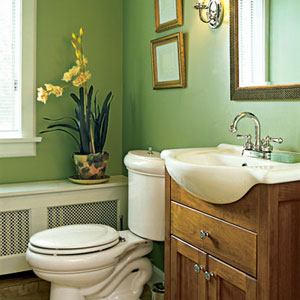 vintage looking powder room