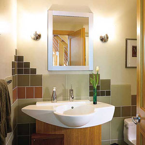 Small  Bathroom Design Ideas on Decorating A Half Bath  Mirror  Fireplace  Paintings  Ceiling