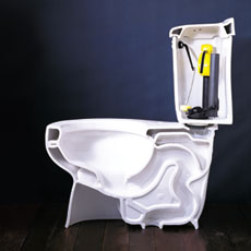 Low Flow Toilet - cross section