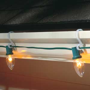 Christmas Lights with Gutter Clips