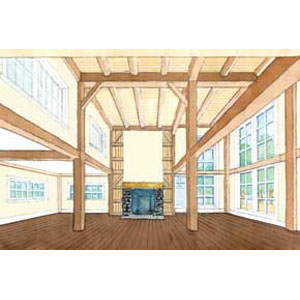 illustration, barn interior