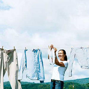 put up a clothes line as a green project