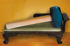 hammer on a sofa