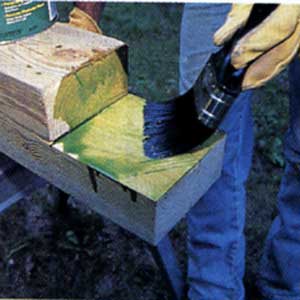 brushing wood