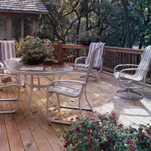 heavily shaded deck
