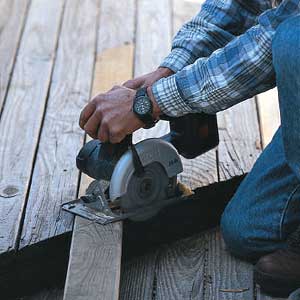 cutting wood