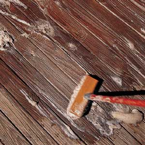 brushing wood