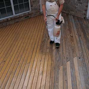 spraying wood