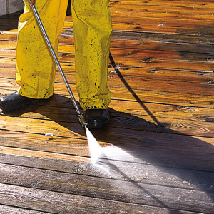 spraying a deck