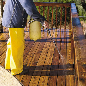 spraying a deck