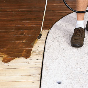 spraying a deck