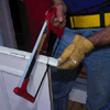 Prep storm door for install