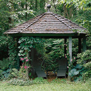 greenery and gazebo