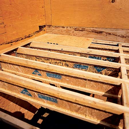 sheathe with plywood