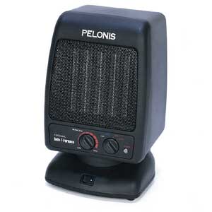 CERAMIC HEATERS, like the Pelonis Safe-T-Furnace ($19.97), throw off the same amount of heat as bigger electric units, but their smaller size makes these units more portable. 