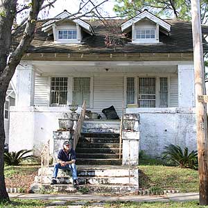 ray kern on his bungalow porch