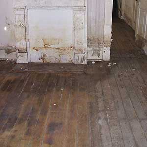 water-damaged heartpine floors