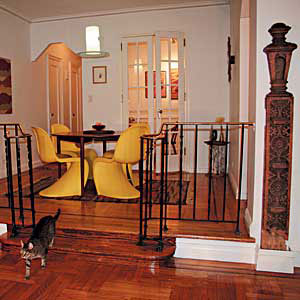 turn salvaged Victorian-era newels into pilasters