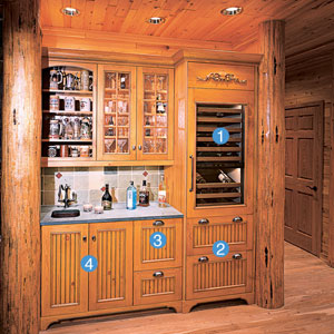 rustic wooden bar
