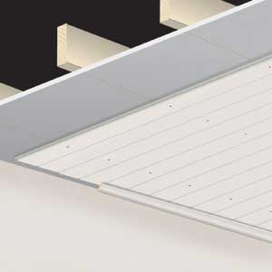 wood ceiling paneling