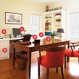 Separate writing and computer areas