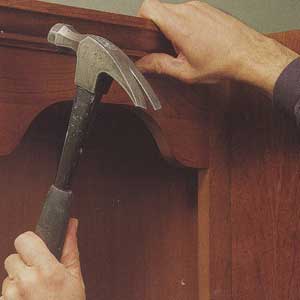 nailing wood molding in place