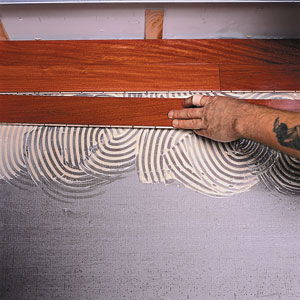 gluing down engineered wood planks