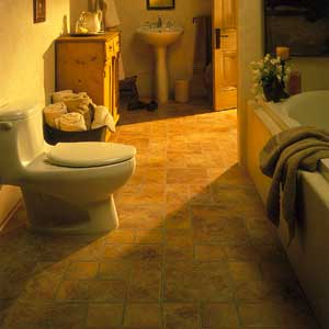 formica fired earth tiles, bathroom