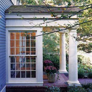transparent vestibule, double hung windows