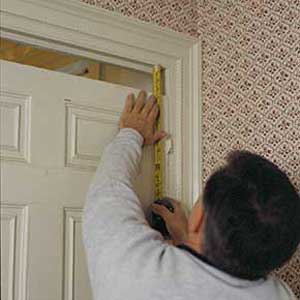 measuring wood trim