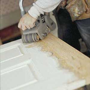 Smooth the wood for painting with a random-orbit sander.