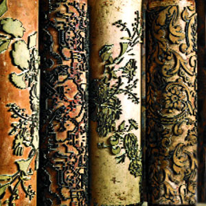 wood printing rollers from various eras