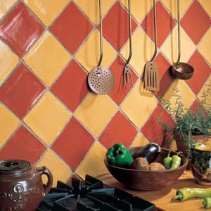 diamond pattern backsplash