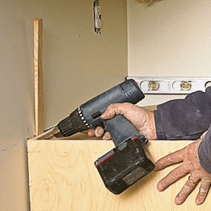 installing the corner base cabinet