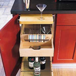 hideaway bar, from Wood-Mode